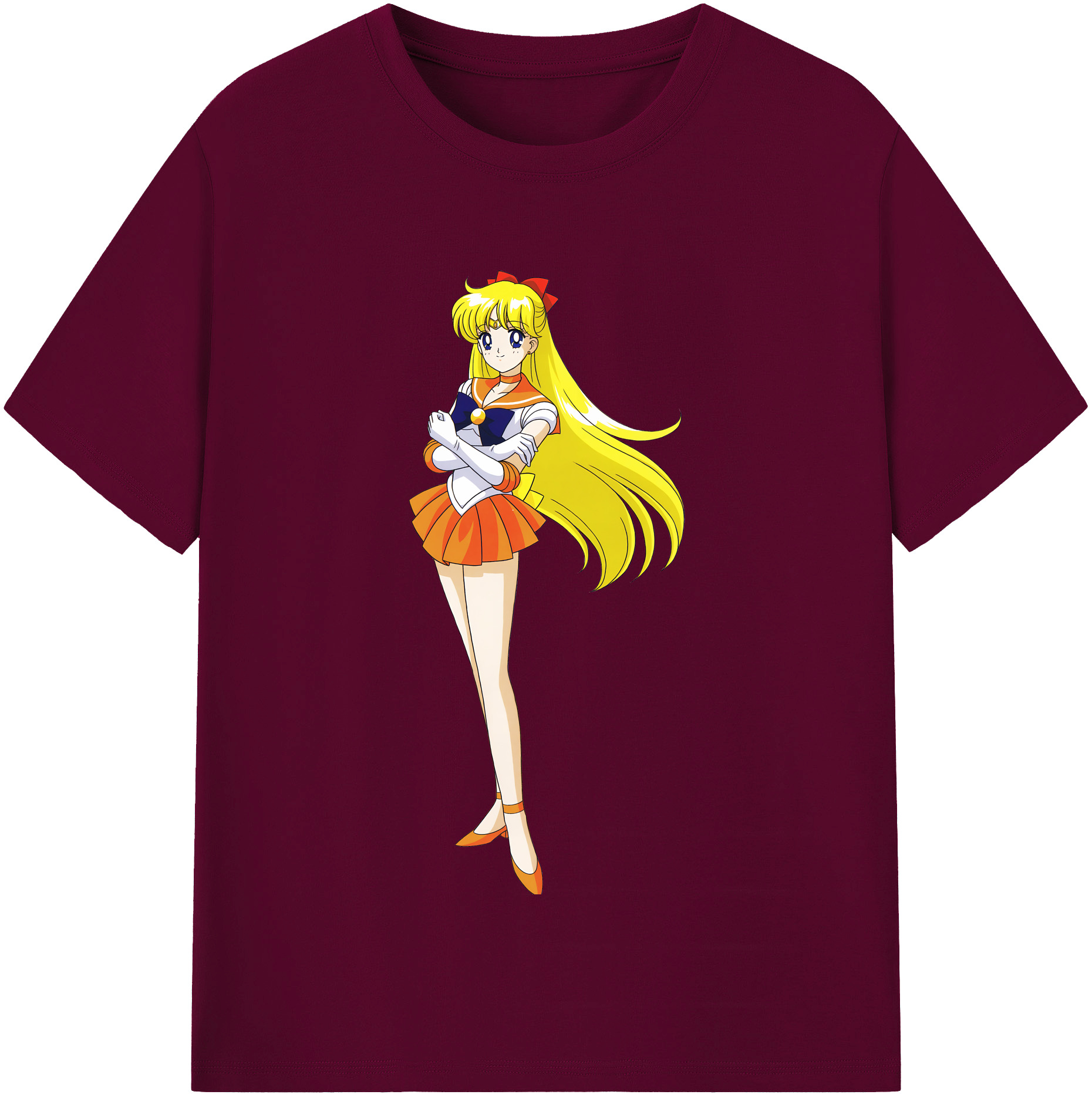 （画像用） 美少女戦士セーラームーン 愛野 美奈子 あいの みなこ Sailor Moon Aino Minako レディースカジュアルプリントTシャツ（綿100％）